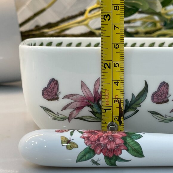 Botanical Garden Cranberry Dish with Slotted Spoon, 2-Piece Set-NEW - Picture 6 of 15